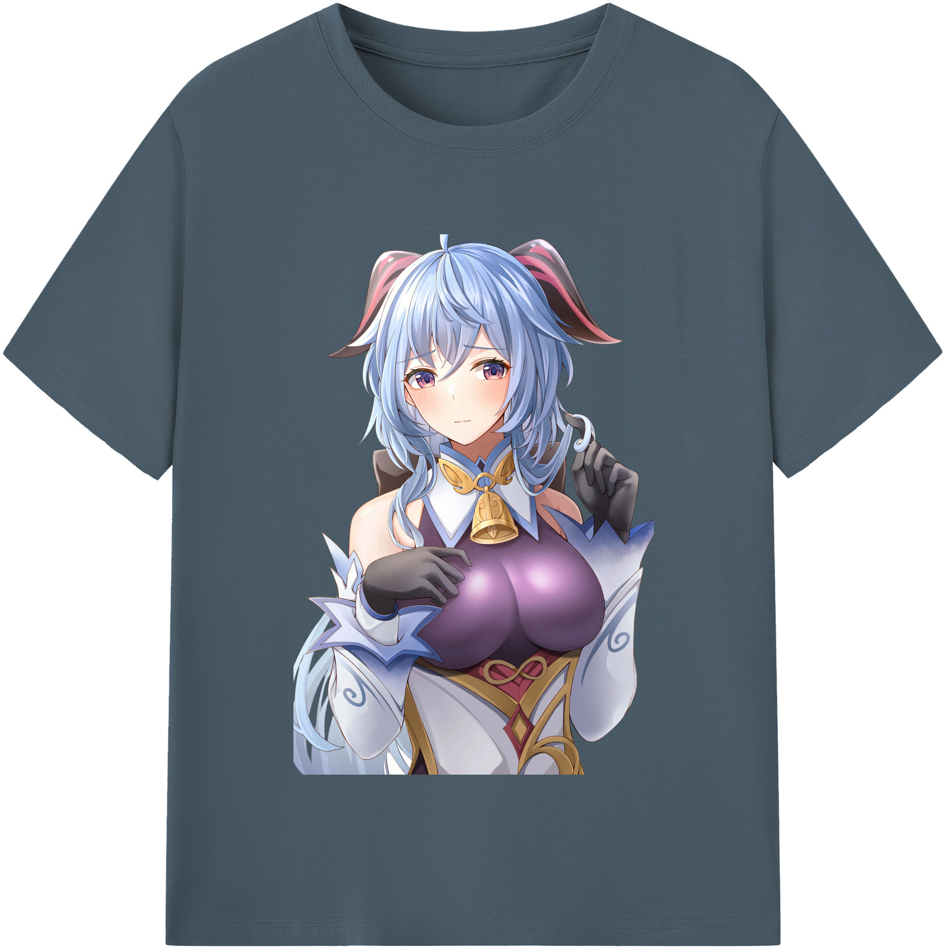 げんし神 甘雨 かんう genshin Ganyu 綿100％半袖Tシャツ（フロントプリント）
